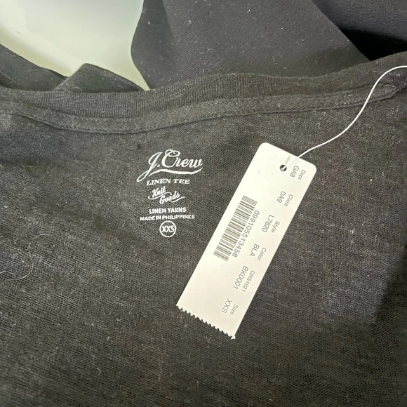 J.Crew 100% linen v neck short sleeve tee size XXS NWT - Picture 9 of 10